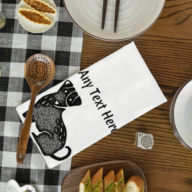 Custom Dog Kitchen Towel 2-Pack Set, Design Your Own Text One Side, Custom - Image 4