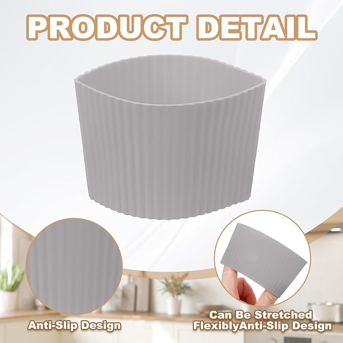uxcell 6Pack Coffee Cup Sleeves, Reusable Silicone Heat Resistant Cup - Image 3