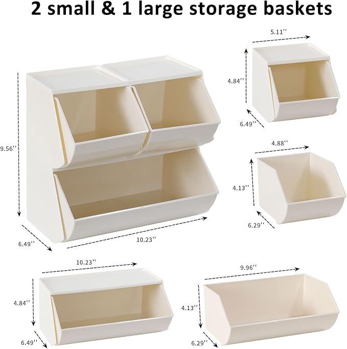 Coffee Pod Holder, 3 Pack, Cream | Plastic Storage Organizer Box, - Image 3