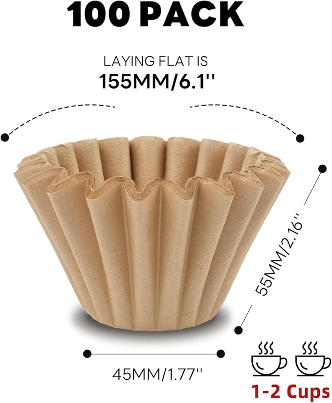 Disposable Small Coffee Filters, Kalita Wave Dripper 155, 1-2 Cup - Image 2