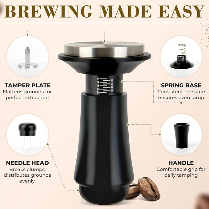 2-in-1 Espresso Tamper & WDT Stirrer Tool – 53mm Coffee Tamper - Image 3