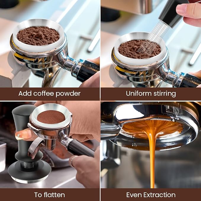 51mm Espresso Accessories Kit, Espresso Tamper Set, Spring Loaded Calibrated - Image 4