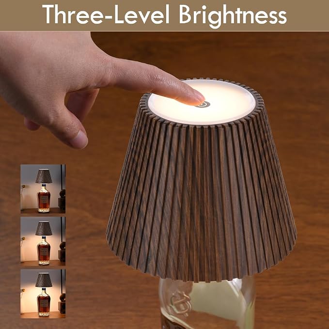 WILIT Wireless Bottle Lamp Shades, 3-Level Brightness Wine Bottle Lights - Image 2