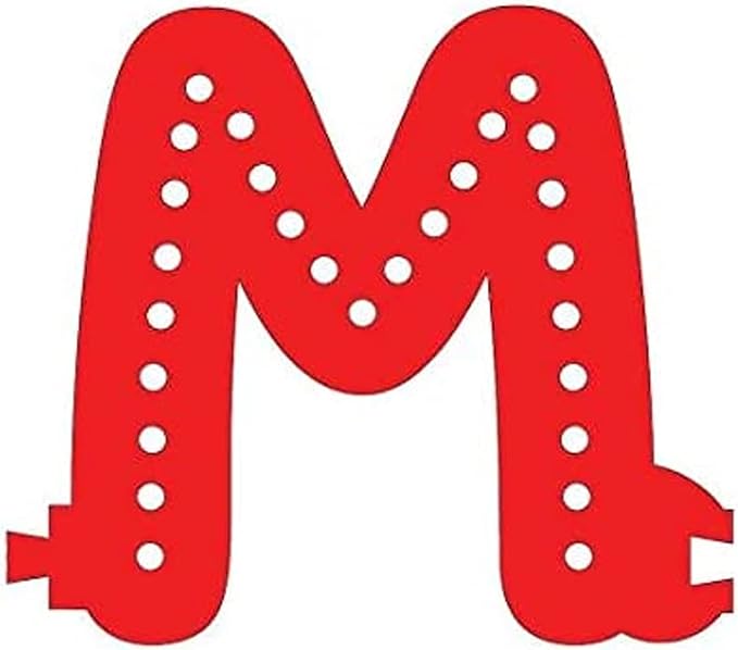 M&T Displays LED Marquee Letter Lights Modular Red Light Up Alphabet Initial M - Image 4