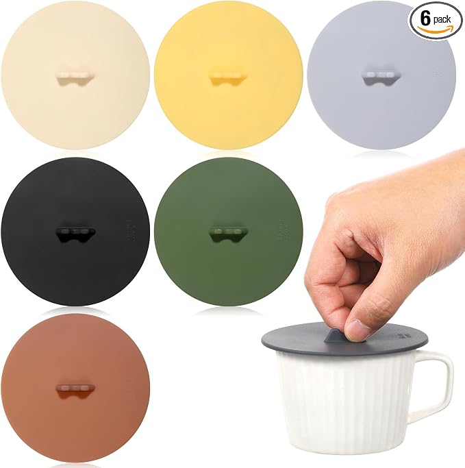 6PCS Silicone Cup Lids, 3.94 Inch Diameter Multicolor Cup Cover by lamp