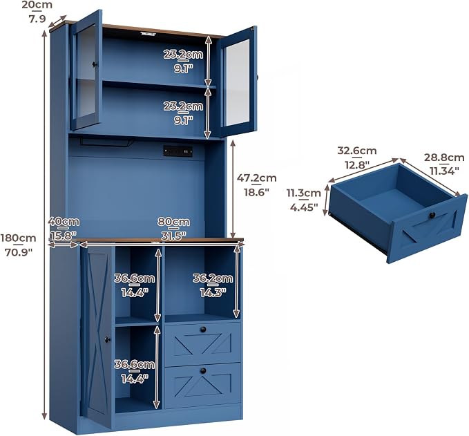 71‘’Kitchen Pantry Storage Cabinet - Image 2