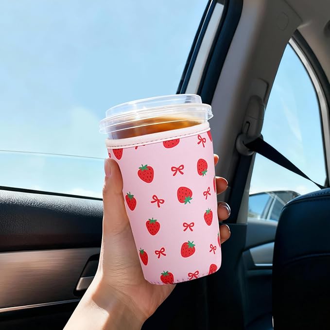 Reusable Insulated Sleeve for Iced Coffee Cup, Beverage Holder for Iced Coffee - Image 3