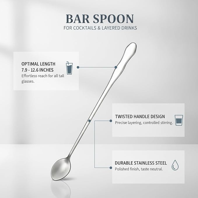 Stainless Steel Bar Spoon with Twisted Handle - Image 5