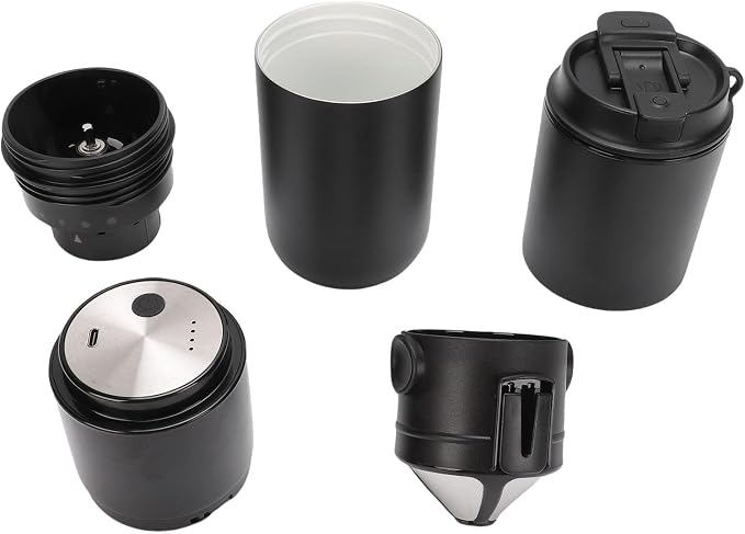 Portable Coffee Maker Machine, 350ml Travel All in One Coffee Bean Grinder and - Image 4