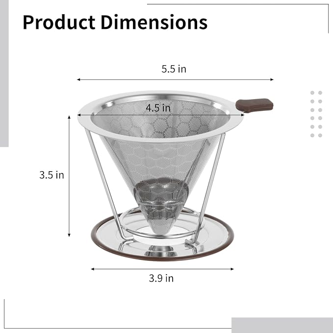 OMISTAR Stainless Steel Pour Over Coffee Dripper - Image 2