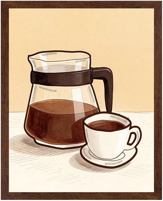 Lawrence Williams Designs Coffee Carafe and Cup Poster by LawrenceWilliamsDesigns