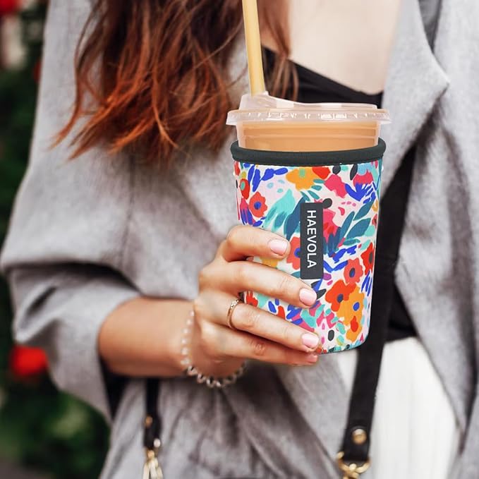 Reusable Insulated Neoprene Iced Coffee Cup Sleeve, Durable Drink Sleeve - Image 2