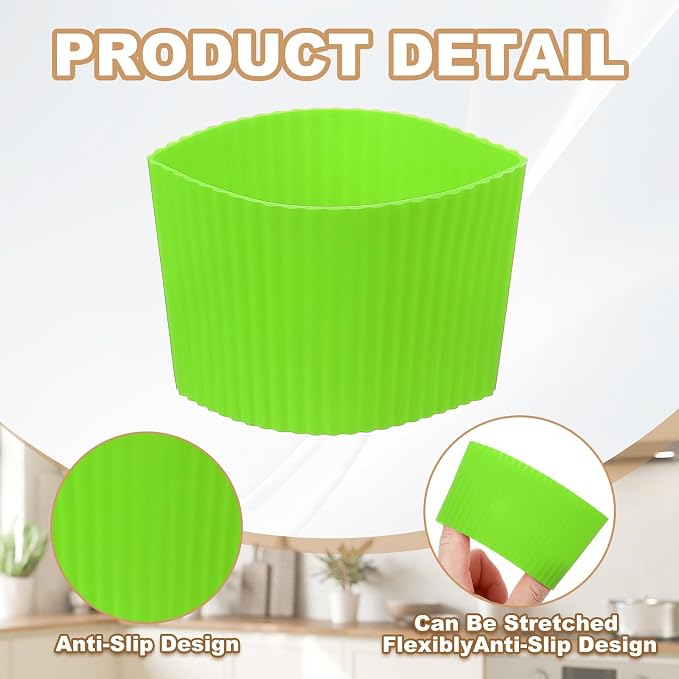 uxcell 6Pack Coffee Cup Sleeves, Reusable Silicone Heat Resistant Cup - Image 3