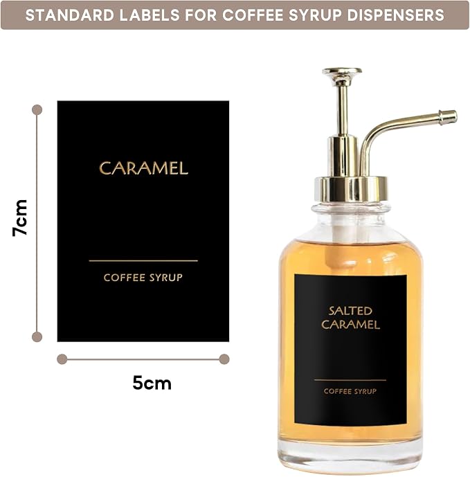KYONANO 84 Coffee Syrup Labels for Coffee Bar Accessories, Luxury Pattern Décor - Image 2