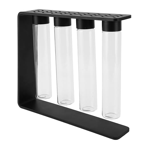 Coffee Bean Cellar Glass Tubes Storage Set Metal Stand Funnel - Image 2