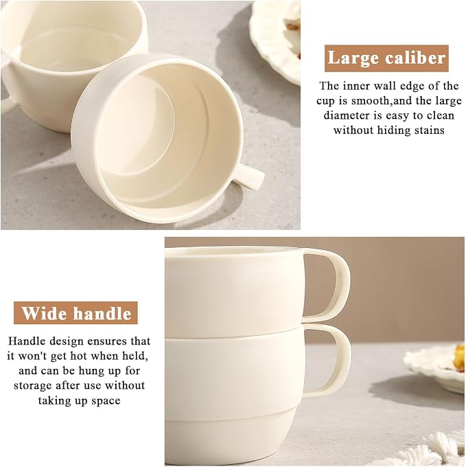 Coffee Mugs Set of 6, Coffee Cups 12oz, Durable Light Weight Plastic Mugs - Image 7