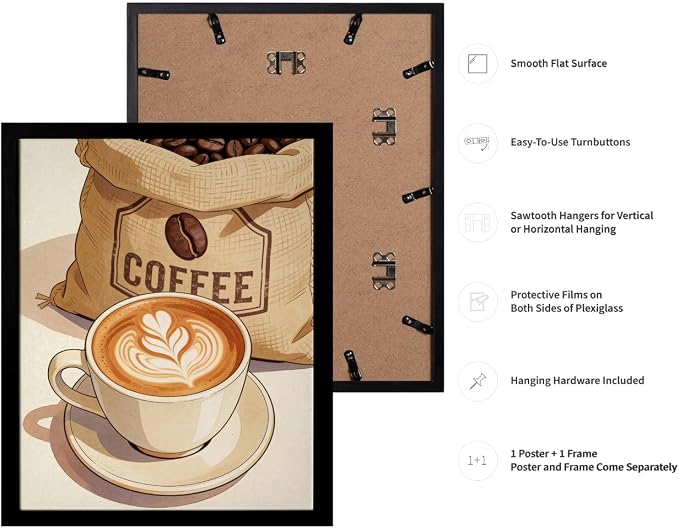 Lawrence Williams Designs Latte Coffee Beans Poster - Image 3