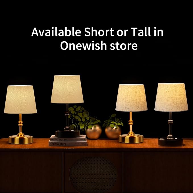 ONEWISH Small Cordless Lamp, Battery Operated Table lamp Dimmable, 4000mAh - Image 4
