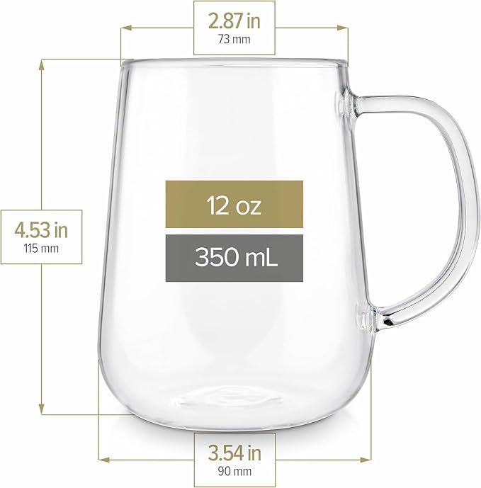 Teabloom Set of 2 Premium Borosilicate Glass Mugs - Image 2