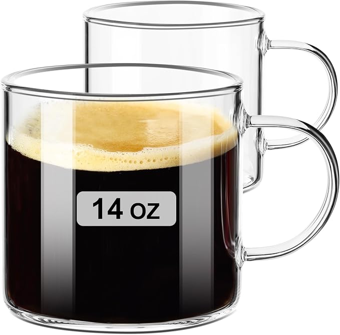 PARACITY Espresso Cups Set of 2, High Borosilicate Espresso Shot Glass by PARACITY