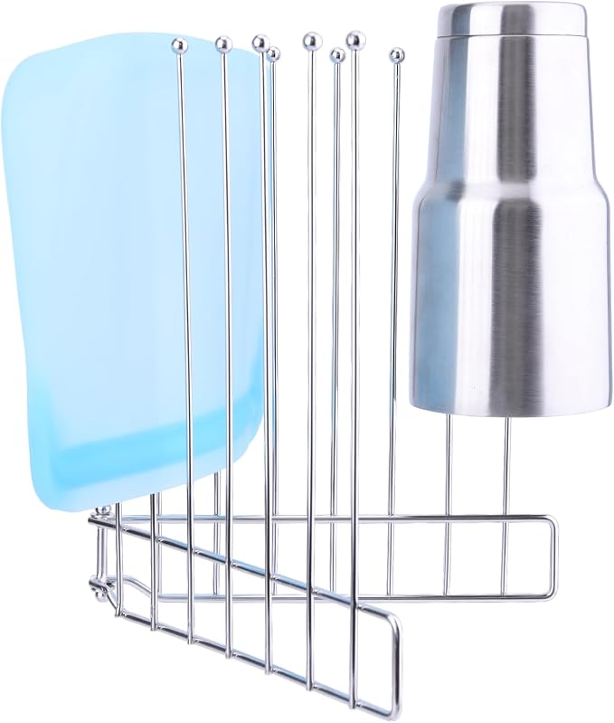 Foldable Bottle Drying Rack, Reusable Storage Bag Drying Rack, SUS 304 by LEKUSHA