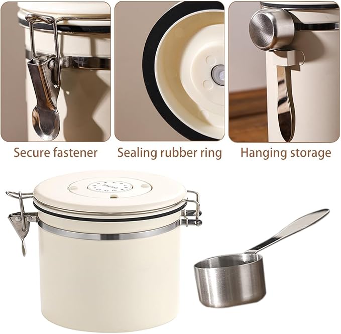 Coffee Canister Airtight, 1.2 L Stainless Steel Container - Image 5