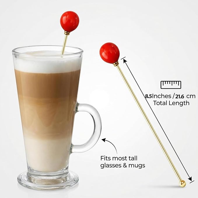 Stainless Steel Coffee Stirrers 8.5" Candy Head Beverage Stir Sticks Cocktail - Image 3
