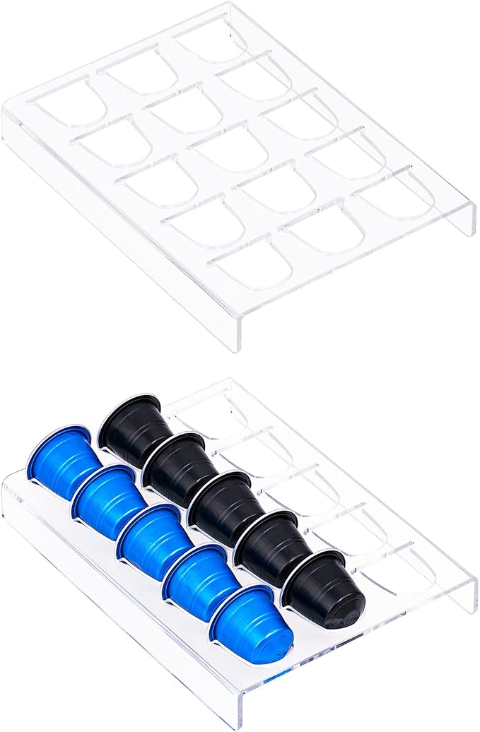 SUMERFLOS 2 Pack Acrylic Clear Coffee Pod Holder Organizer Tray, Coffee Pod by Sumerflos