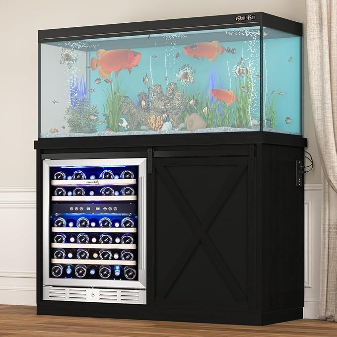 Coffee Bar Cabinet with Mini Fridge Space, 49.2'' Farmhouse Kitchen Buffet - Image 9