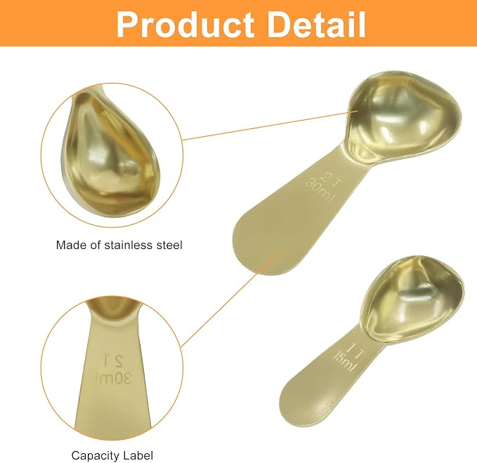 2Pcs Stainless Steel Coffee Scoop, Short Handles Coffee Spoons, Ergonomics - Image 2