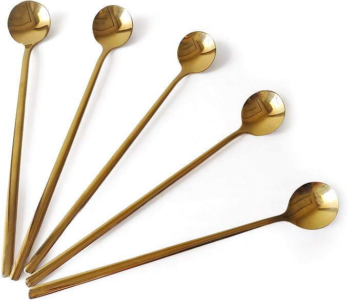 6.7 Inch Long Handle Coffee Spoons, Stainless Steel Espoons by LEIHEFA