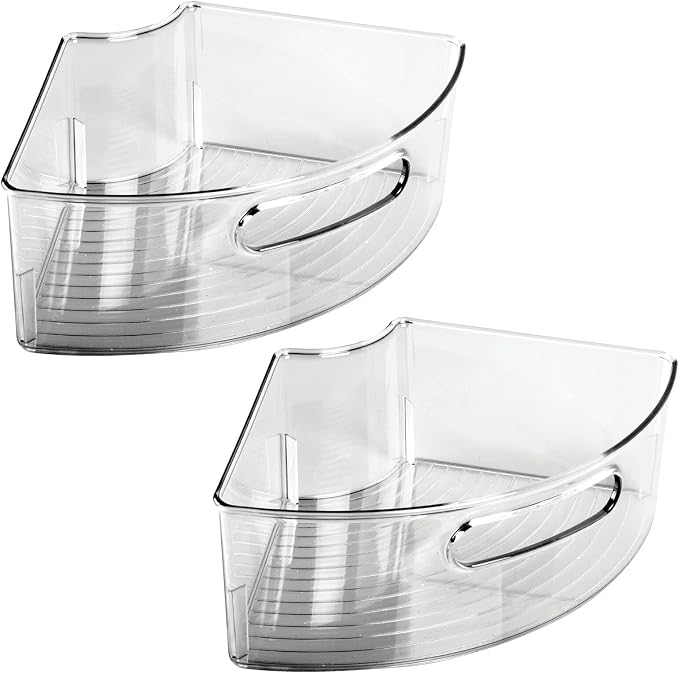 mDesign Plastic Lazy Susan Cabinet Storage Bin - Image 7