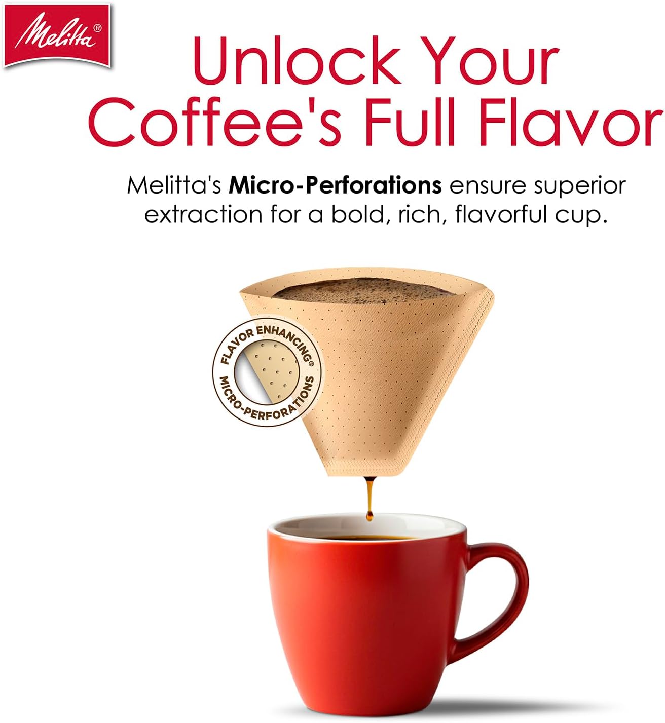 Melitta #4 Cone Coffee Filters, Unbleached Natural Brown, 100 Count (Pack of 3), 300 Total Filters - Packaging May Vary