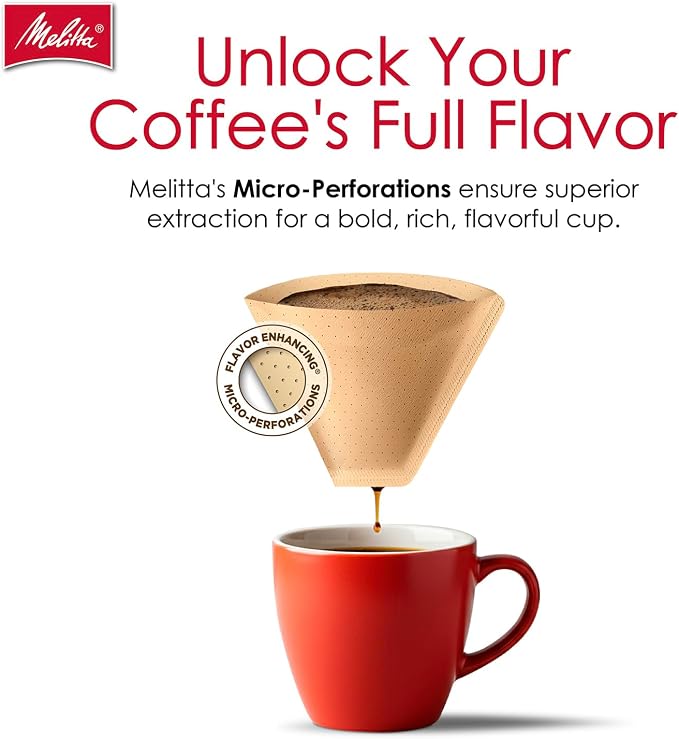 Melitta #2 Unbleached Coffee Filters, Natural Brown, Flavor Enhancing Coffee - Image 4