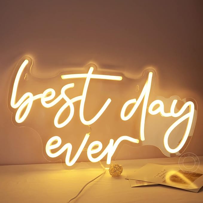 SYLHOME Best Day Ever LED Neon Light Up Sign USB Bedroom Living Room Bar Club - Image 7