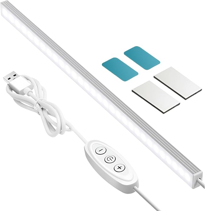 GLVSAE Under Cabinet Lighting, 12 Inch Plug in Light Bar, LED Keyboard Lights by GLVSAE