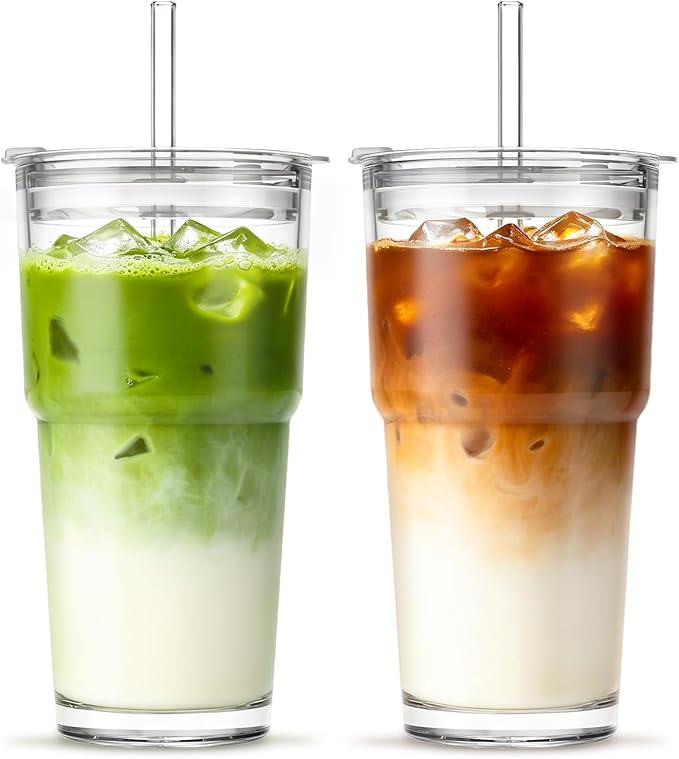 INSETLAN 20oz Clear Glass Cup by INSETLAN