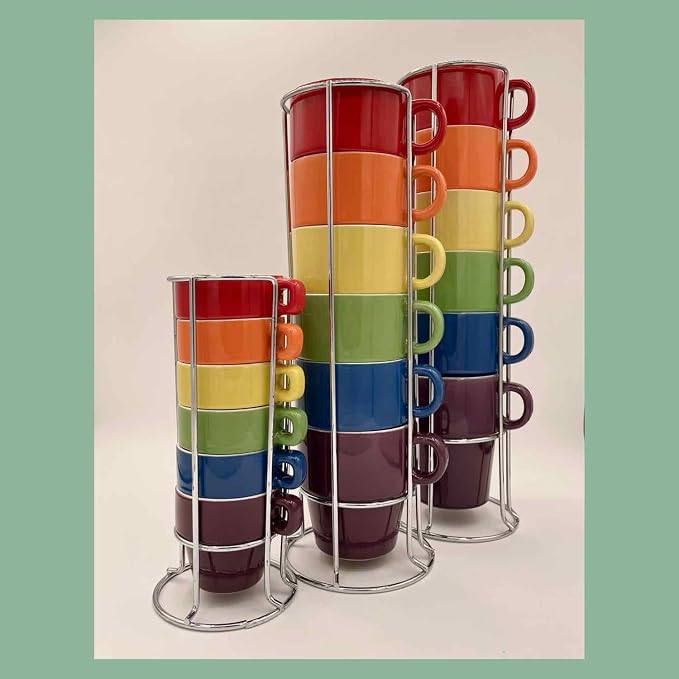 gypsy color 12 oz Cappuccino Stacking Mug Set - Image 6