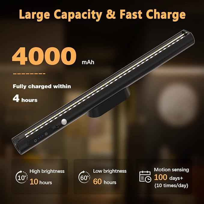 Battery Powered Operated Wall Strip Lights, Motion Sensor LED Light Bar Indoor - Image 3