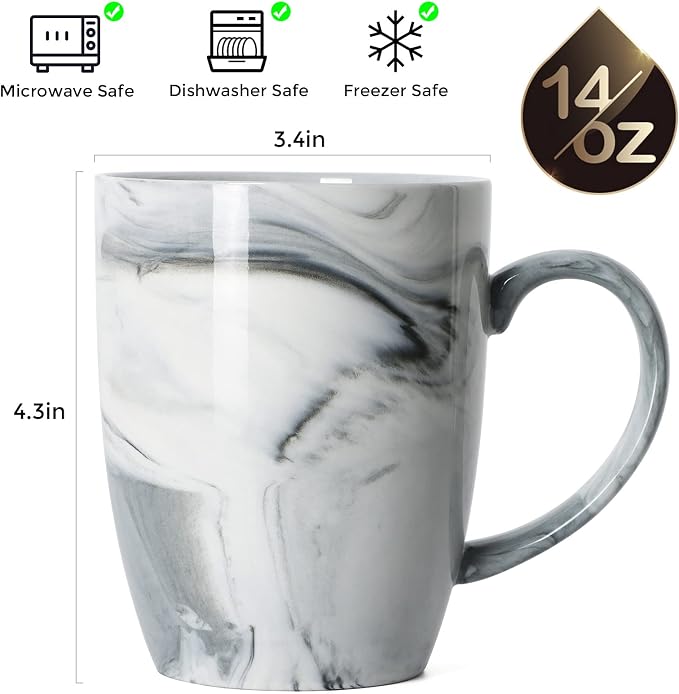 14 OZ Marble Coffee Mugs, M067 Novelty Marble Ceramic Cup - Image 2