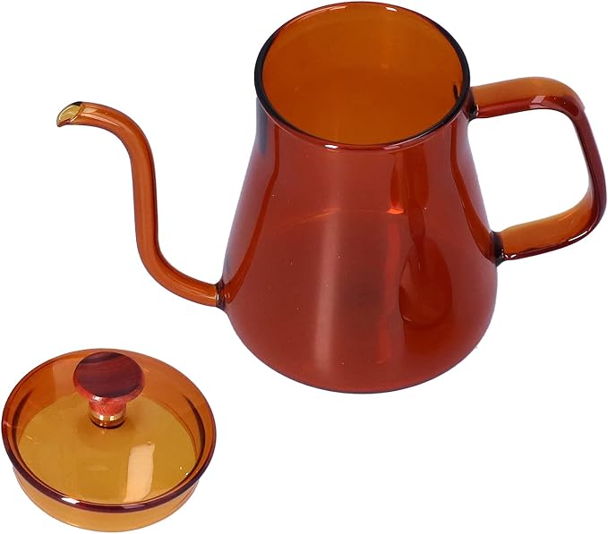 Glass Coffee Kettle, High Borosilicate Crystal Clear Gooseneck Spout, 350ml - Image 6