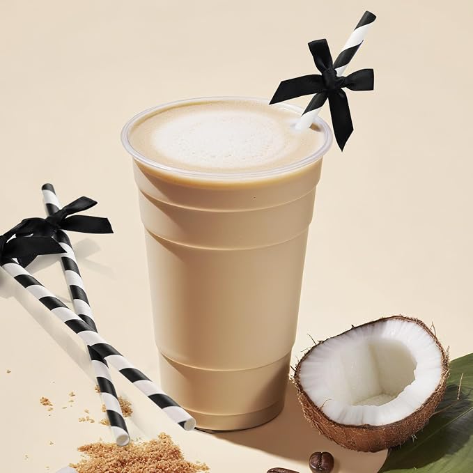 50pcs Black Bow Straw, 7.7inch Biodegradable Cute Paper Cake Pops Treat Sticks - Image 5