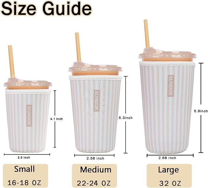 Reusable Insulated Sleeve for Iced Coffee Cup, Beverage Holder for Iced Coffee - Image 5