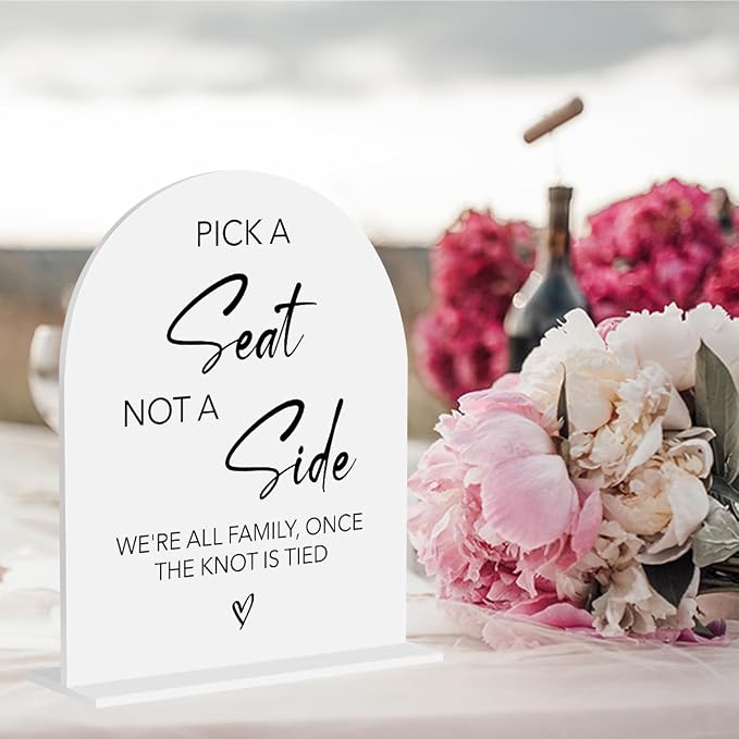 Pick A Seat Not A Side Wedding Sign, Choose a Seat Sign Wedding Ceremony - Image 4