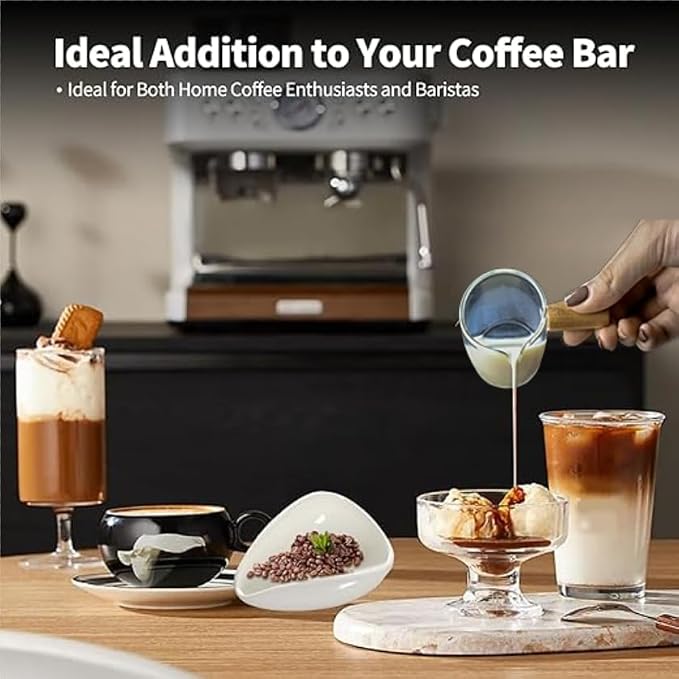 White Coffee Bean Dosing Cup - 100ML Mini Espresso Cup - Image 5
