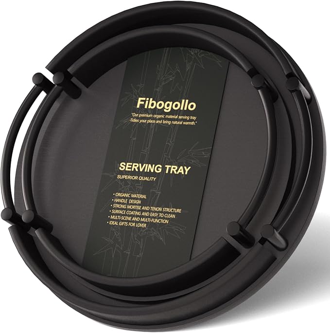 Fibogollo Bamboo Set of 2 Serving Tray by Fibogollo