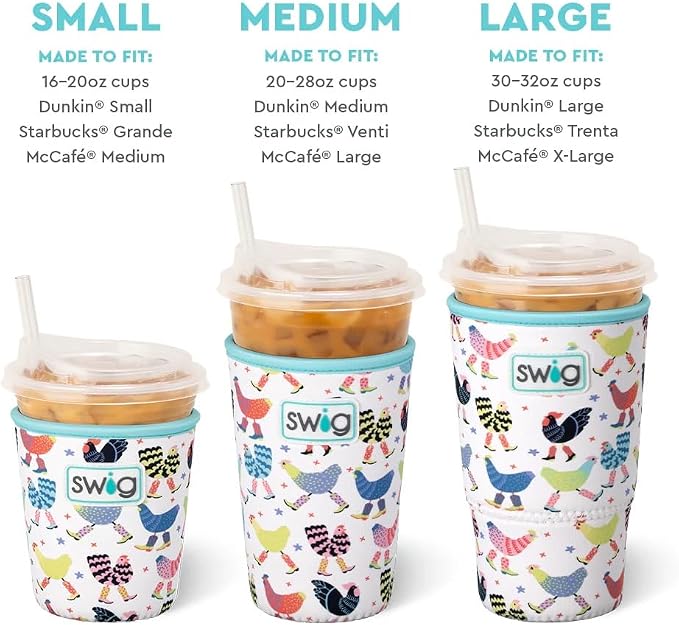Swig Life Small Iced Cup Coolie, 16-20oz Iced Coffee Cup Insulator Sleeve - Image 4