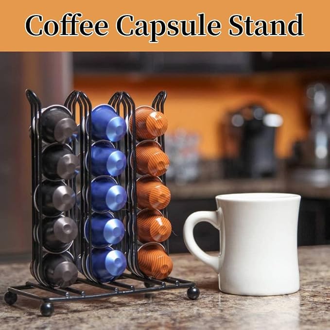 Huhushop Coffee Capsule Holder, Coffee Pod Rack Carousel Storage Holder Storage - Image 2