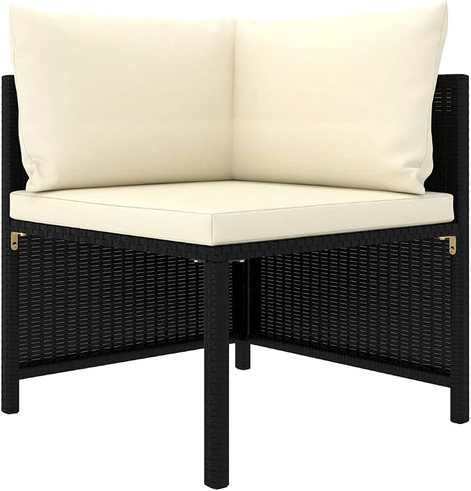 6 Piece Patio Lounge Set with Cushions, Modular PE Rattan Sofa with 1 Corner - Image 3