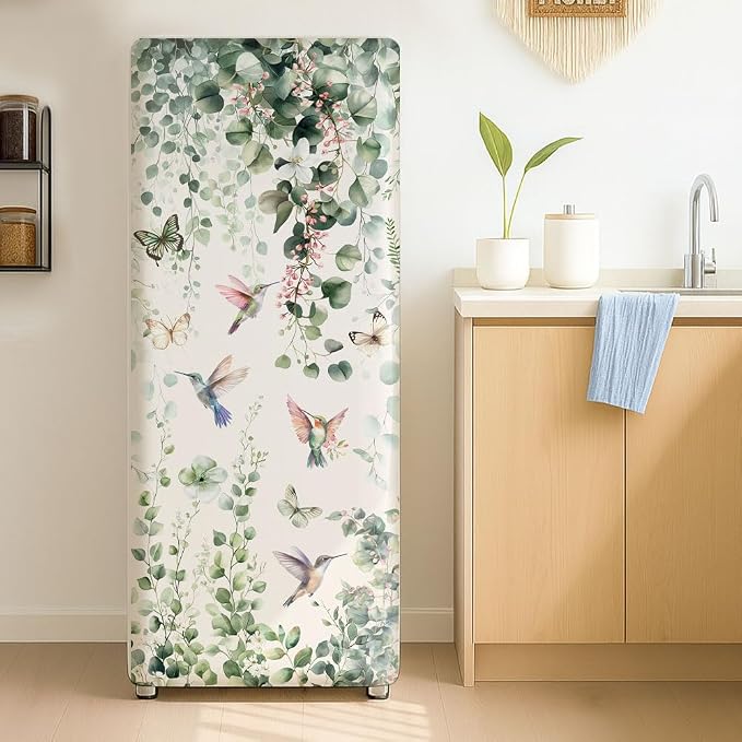 2 Pcs Plant Themed Removable Refrigerator Wraps, Self-Adhesive Fridge Door - Image 7